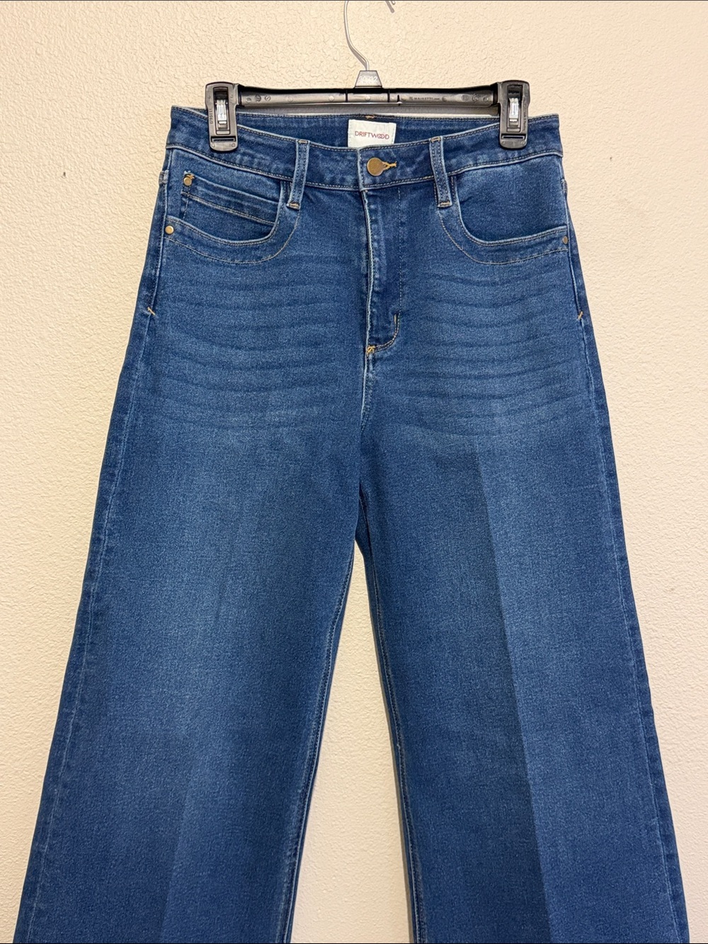 DRIFTWOOD MARTHA DARK WASH WIDE LEG JEANS High Rise Denim - Picture 3 of 5